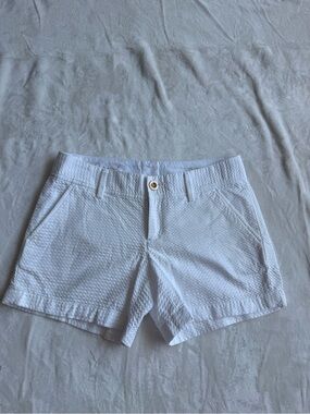 Lilly Pulitzer White Textured Bermuda Shorts